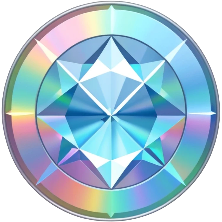 diamond CD emoji in minimalist style with a holographic effect emoji