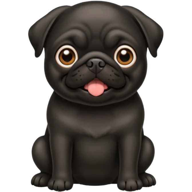 black pug playful expression emoji