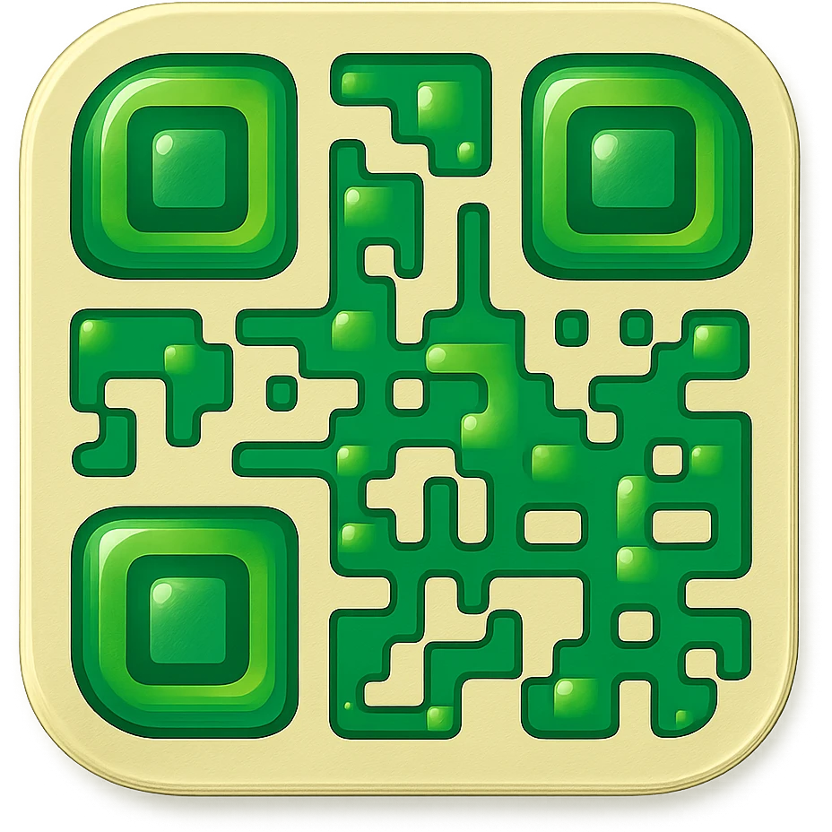 green qr code badge emoji