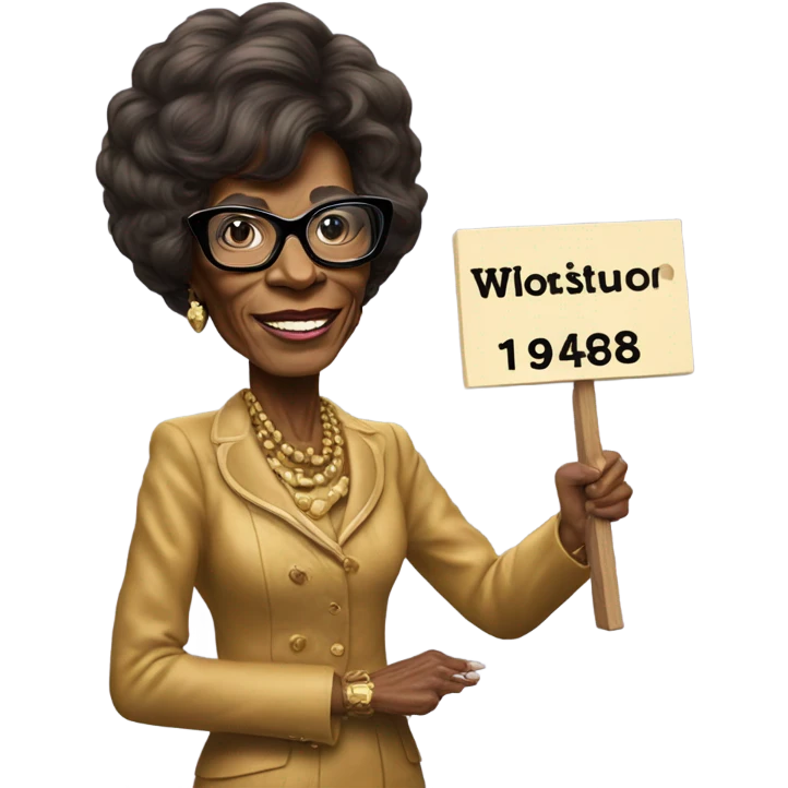 Shirley Chisholm holding a sign that says Firm 1968 emoji