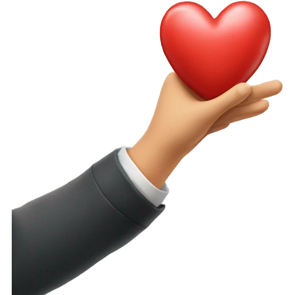 Throwing a heart emoji with hand emoji