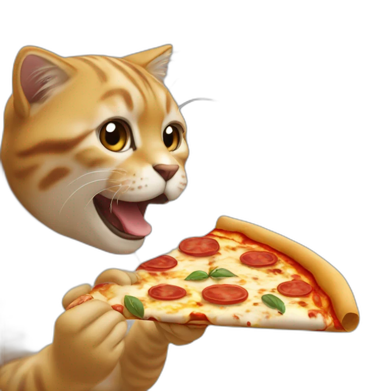 Chat qui mange une pizza emoji