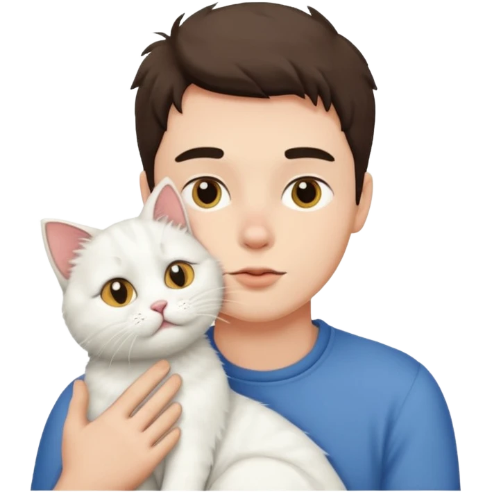 Cat kissing a man emoji