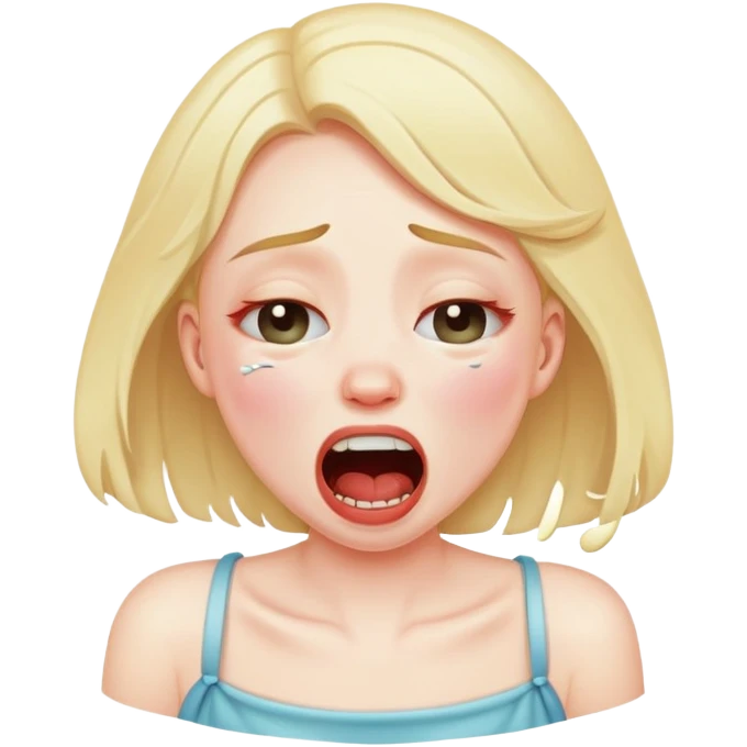 Girl choking herself crying laughing emoji