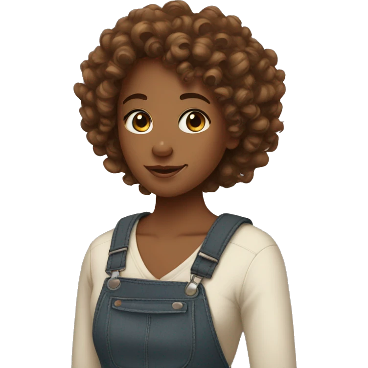 Curly girl brown skin and very pretty  emoji