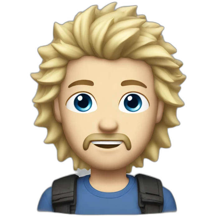 Blonde hair blue eyes goatee spiked hair emoji