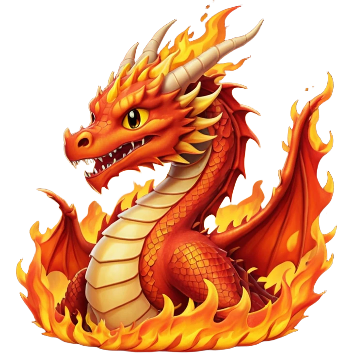 um dragão pegando fogo emoji
