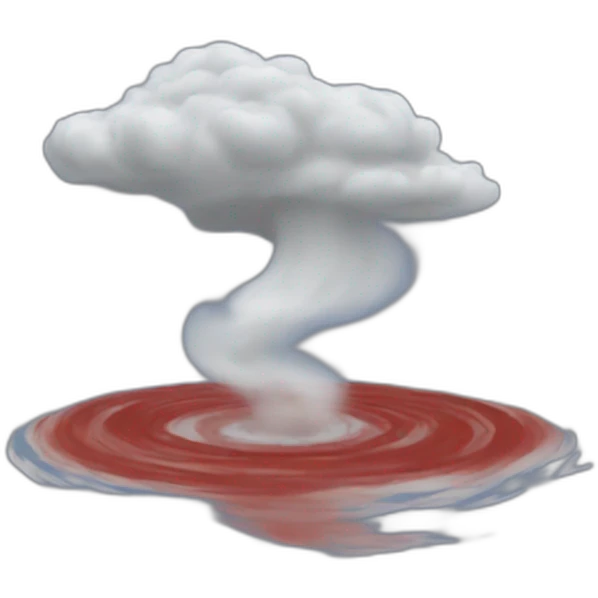 Cyclone with red wind emoji
