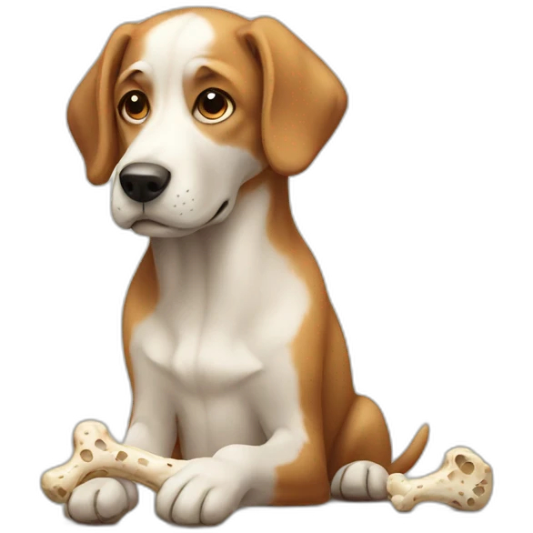 dog thinking about the bone emoji