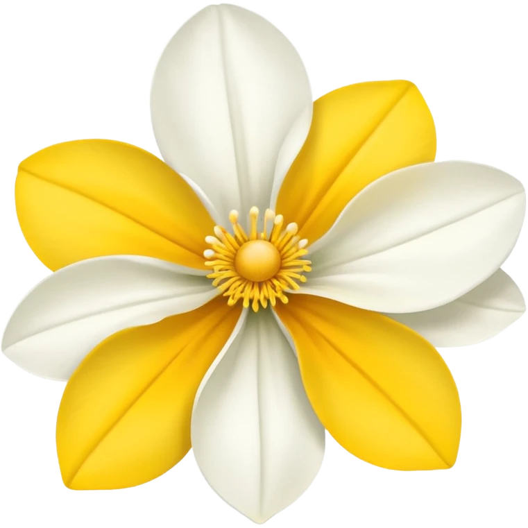 A white flower and in the middle yellow emoji