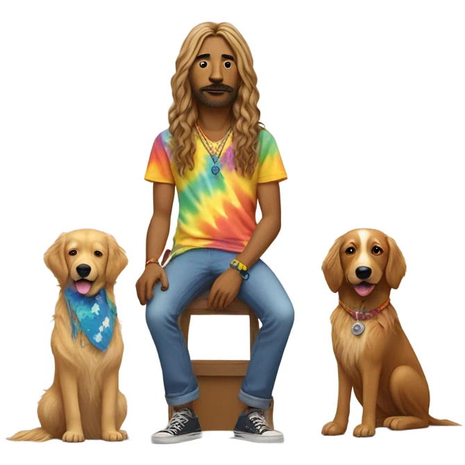 Smoking hippie with dogs emoji