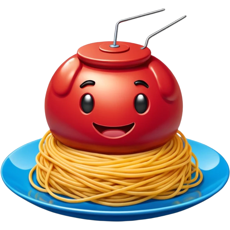 Jeff Koons style spam meatball spaghetti abstract art sculpture  emoji