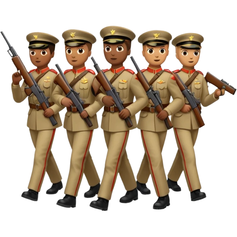 10,000 SOLDIERS MARCHING WITH RANDOM GUNS emoji
