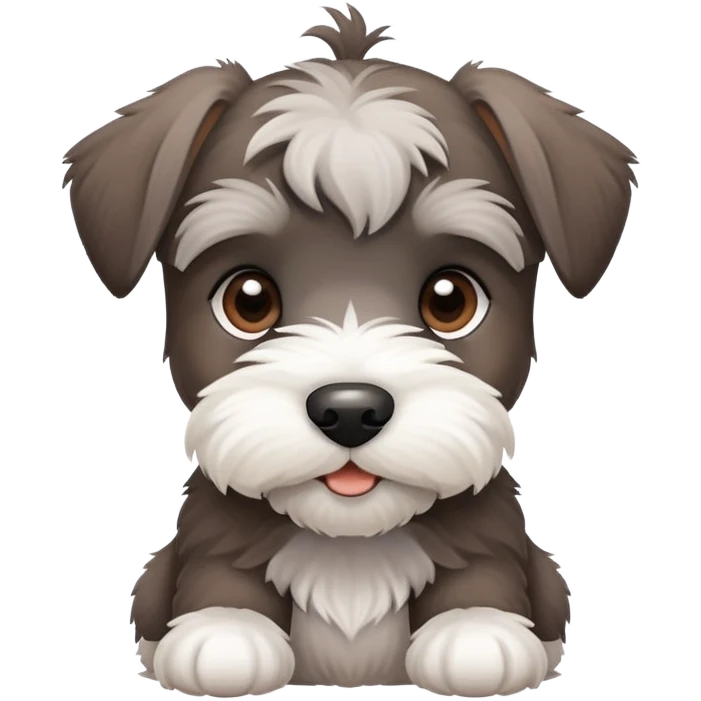 schnauzer puppy brown and white  emoji
