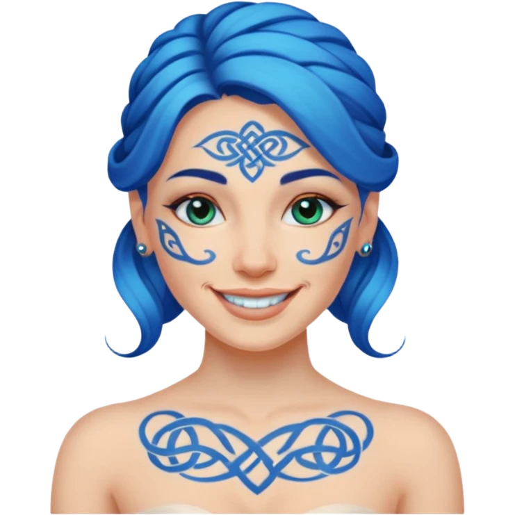 Hot Druid with glowing blue Celtic tattoos emoji