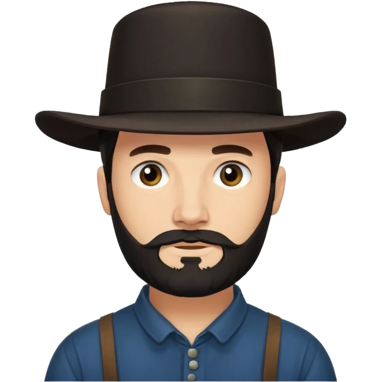 Amish man with chinstrap emoji