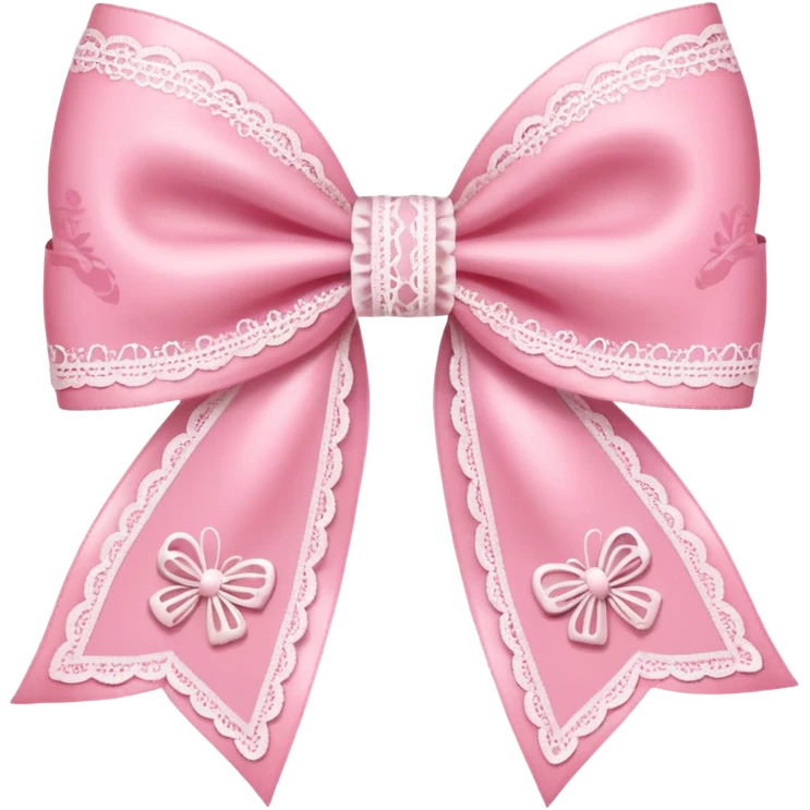 white LITTLE pink lace bow emoji