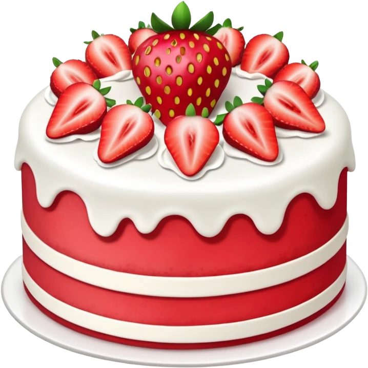 a red strawberry cake emoji