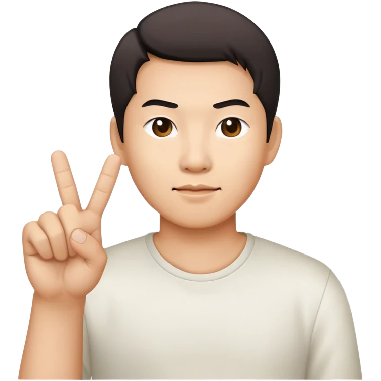 Victor Wong holding up middle finger emoji