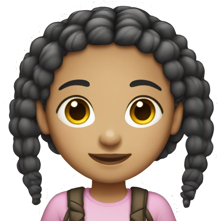 Light skin girl with braids emoji