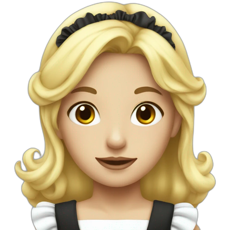 blonde girl dressed as a maid emoji