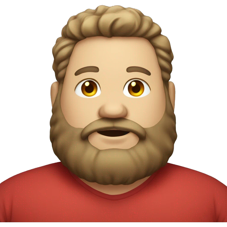 early 30s chubby man with a beard in a red shirt emoji