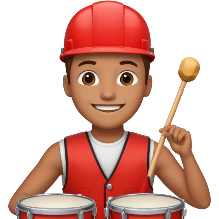 Drummer + red vest. emoji