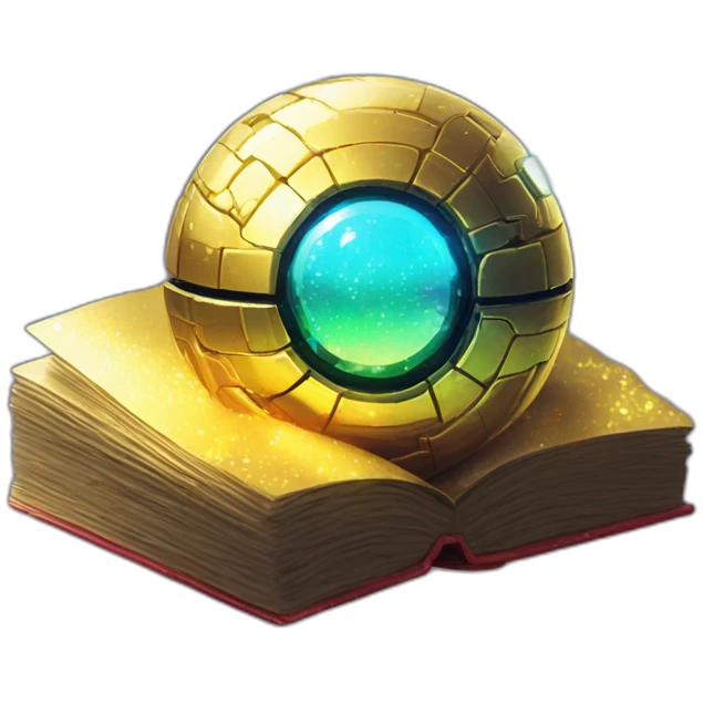 Pixel Legendary Book Cyberpunk Pokemon Pokeball Gold Shiny Glow emoji