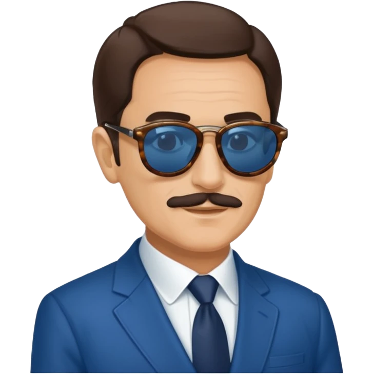 Spanish president with sunglasses, classic blue Telegram sticker emoji