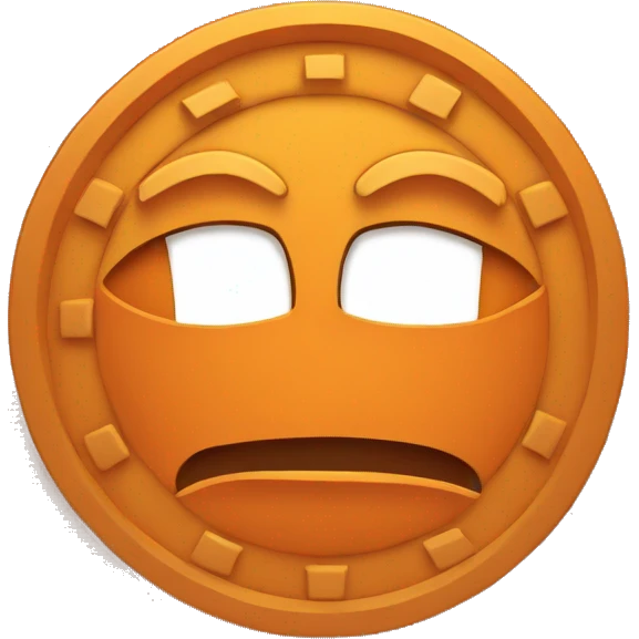 orange bitcoin logo, flat design emoji