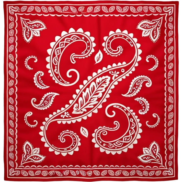 bandana,Red paisley. emoji