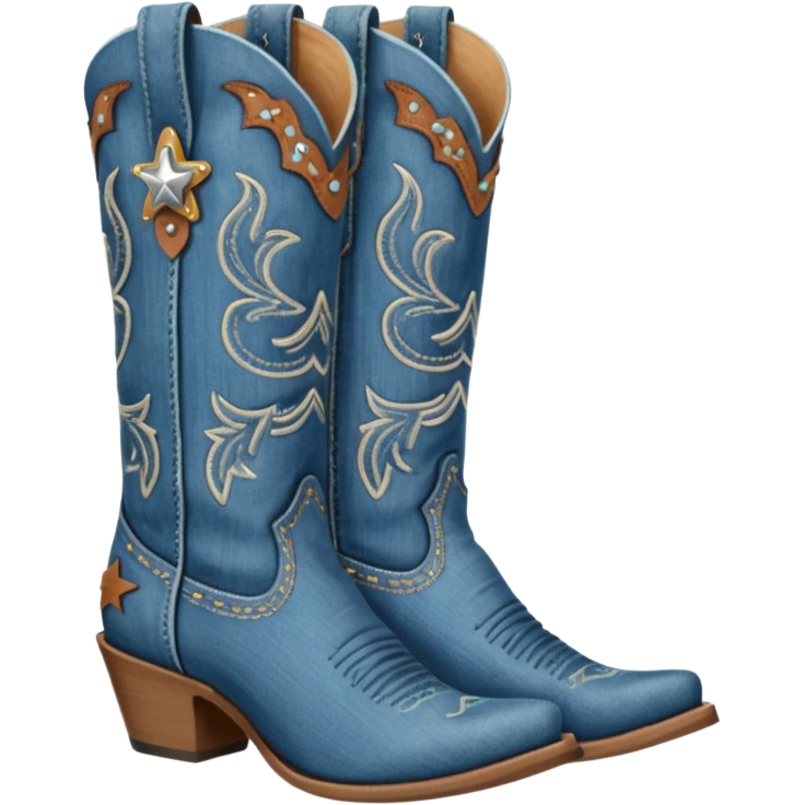 Denim cowgirl boots emoji