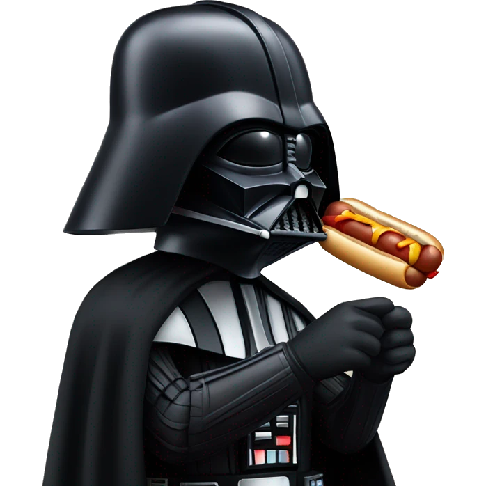 Darth vader eating a HOT DOG emoji