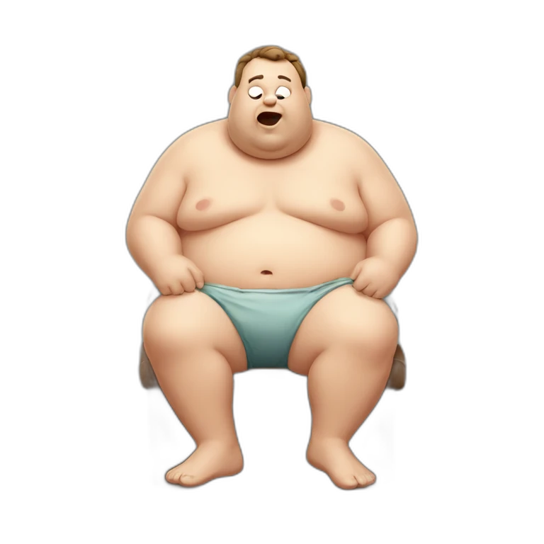 Fat man eating emoji