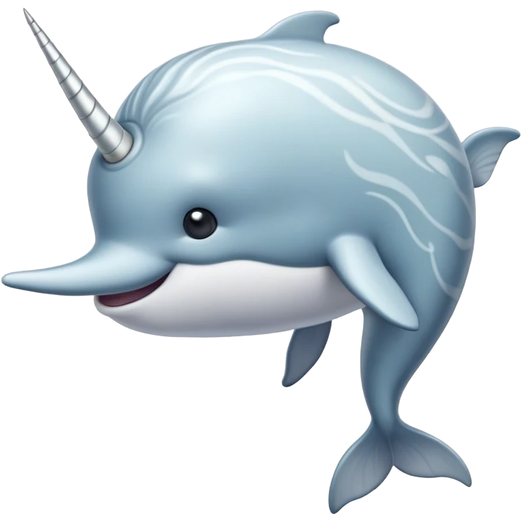 Cinematic Noble Narwhal Portrait Emoji, Poised and majestic, with a robust, streamlined body draped in mottled, silvery-gray skin, featuring a long, spiraled, ivory tusk and deep, thoughtful eyes that exude ancient oceanic wisdom, Simplified yet sharp and sophisticated features, highly detailed, glowing with a soft, ethereal arctic glow, high shine, intelligent and enigmatic, stylized with an air of mythical marine grandeur, focused and graceful, soft glowing outline, capturing the essence of a watchful and confident sea unicorn that appears ready to glide out of the screen with timeless authority! emoji