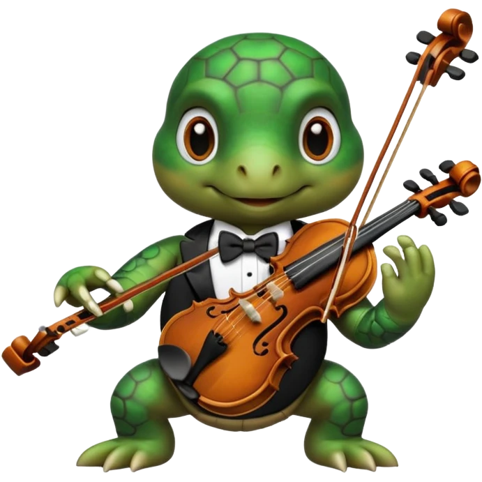 TUrtle playing violin emoji