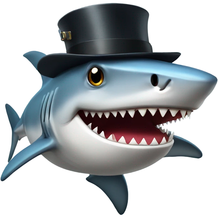 shark with tophat emoji