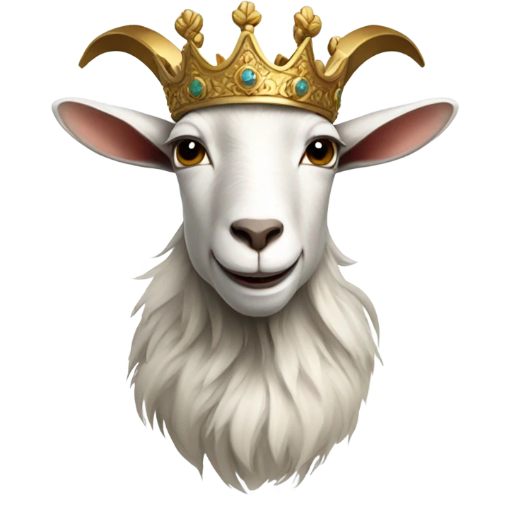 cool goat with a crown emoji