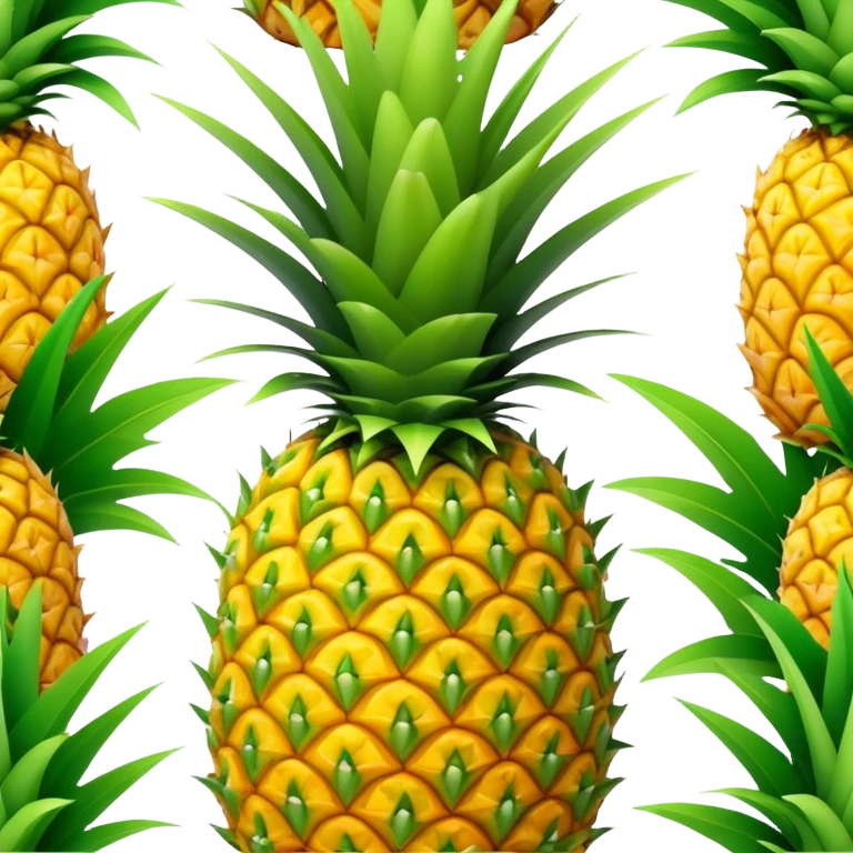 bright yellow pineapple with green leaves emoji