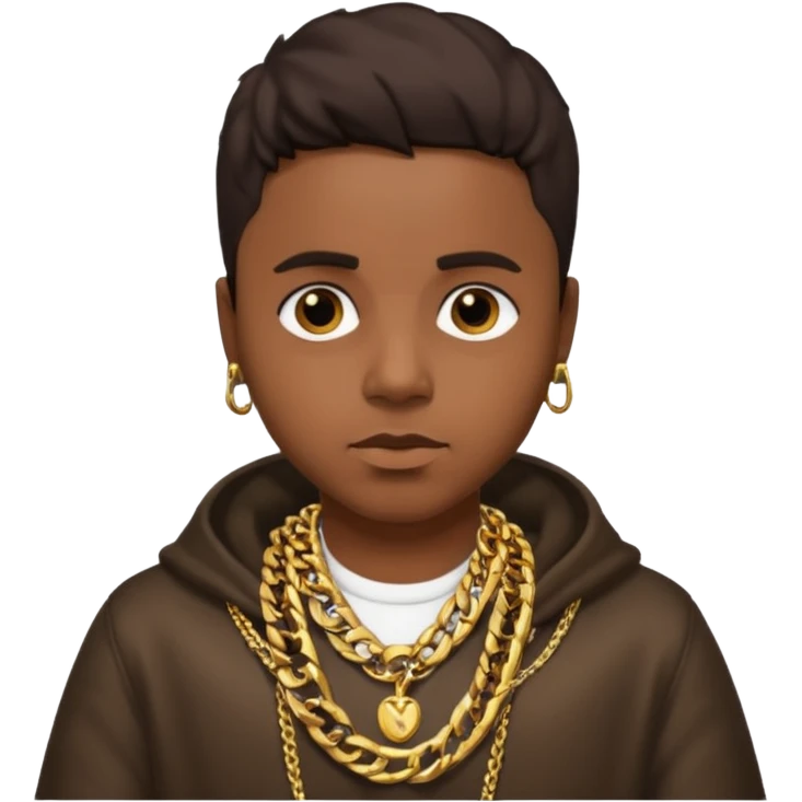 Nas Rapper with dark brown hair emoji