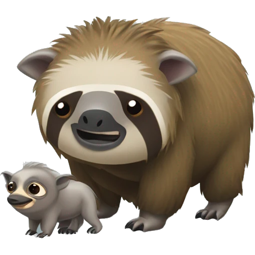 sloth next to a warthog emoji