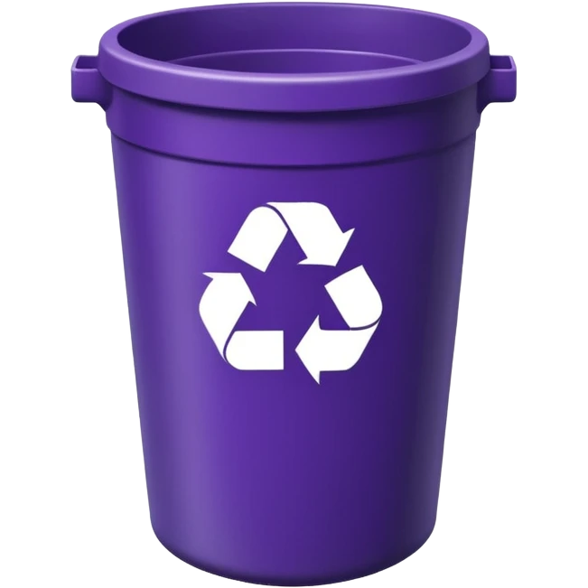 dark purple round recycle bin emoji