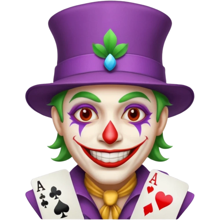 crazy colorful human jolly joker from poker emoji