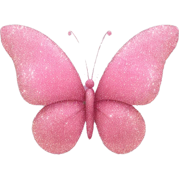 Glitter butterfly pink emoji
