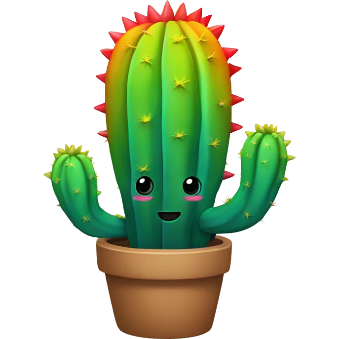 Rainbow cactus emoji