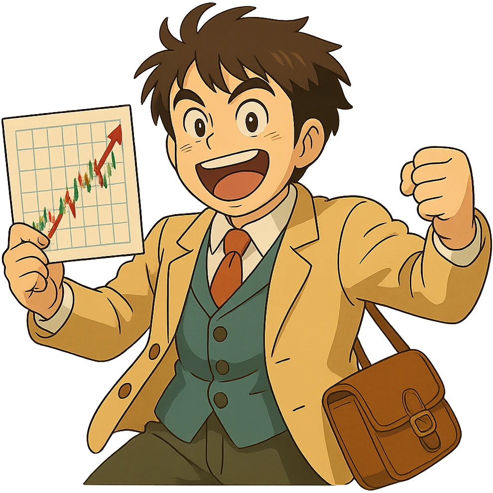 Remove the background, keep only the trader character in Ghibli style. emoji
