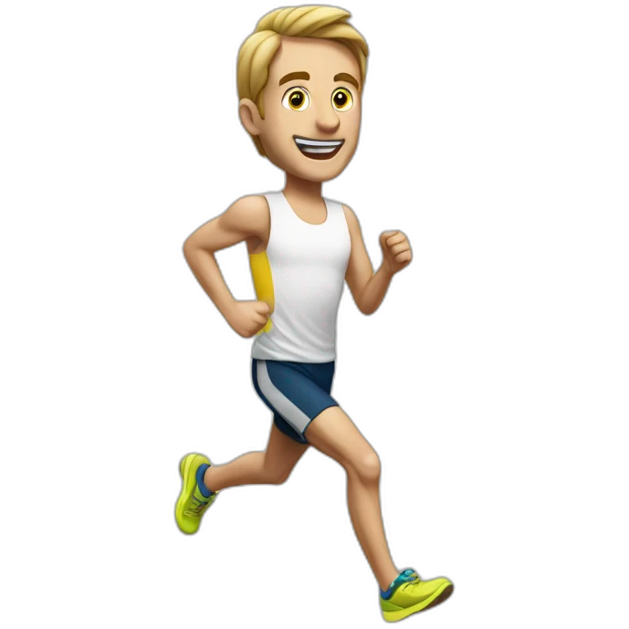 Whit man runnig marathon emoji