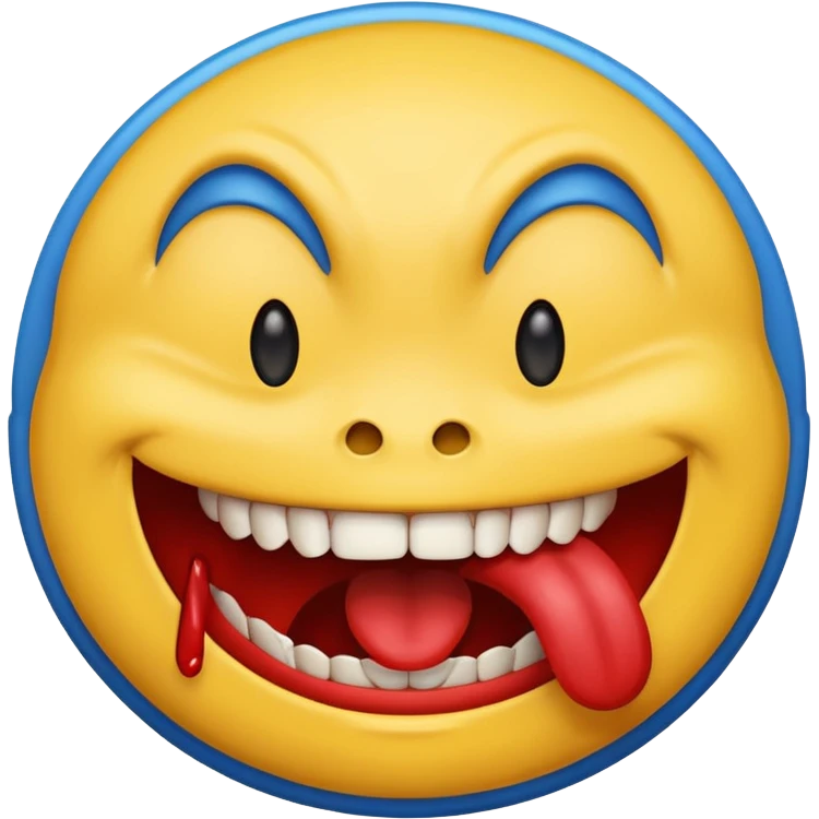 Happy face eating evil face emoji