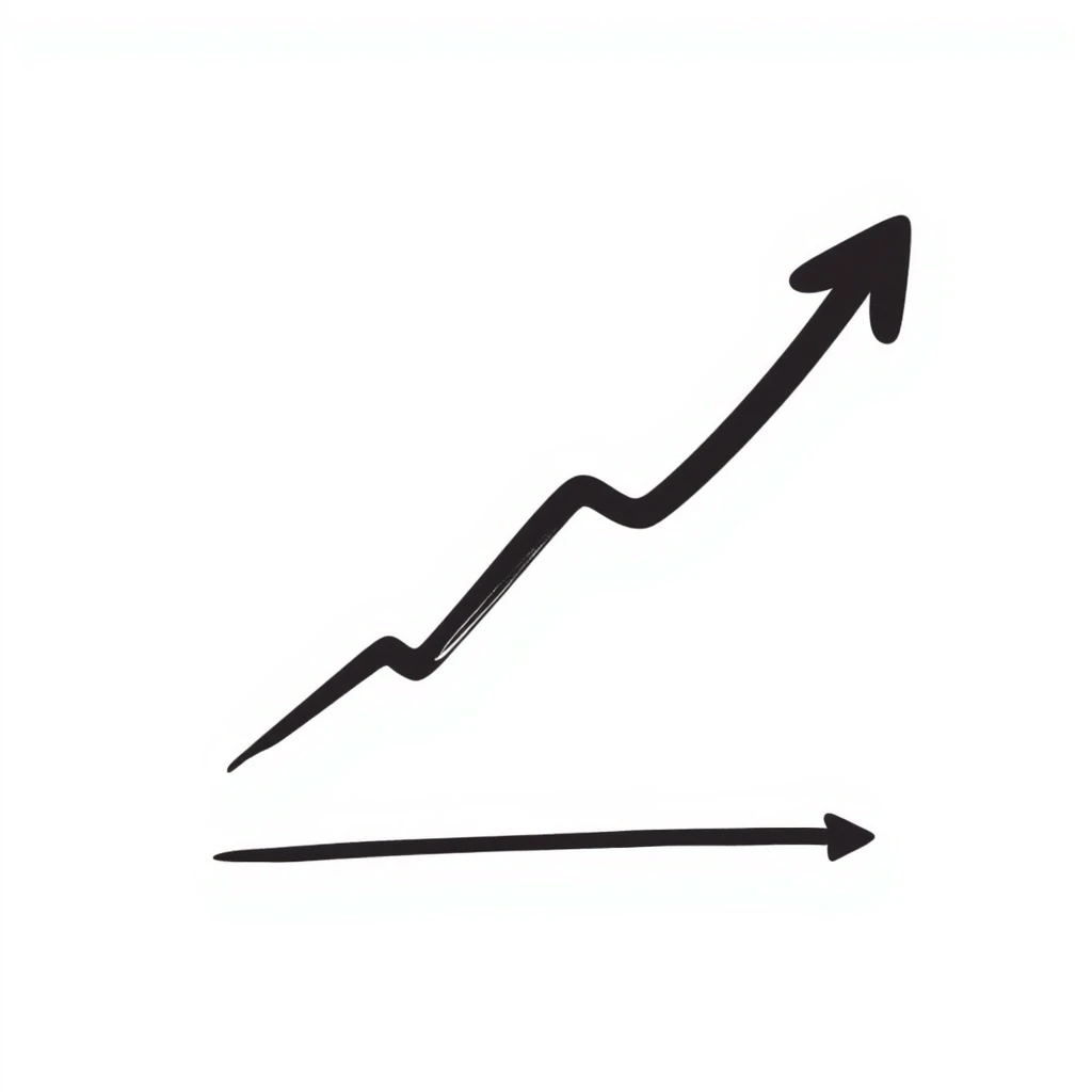 rising graph icon, hand-drawn doodle style emoji