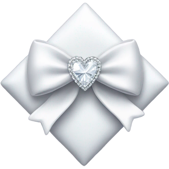 White bow with heart diamond    emoji